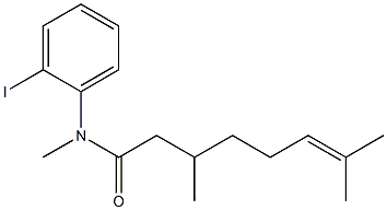 N,3,7-Trimethyl-N-(2-iodophenyl)-6-octenamide 구조식 이미지