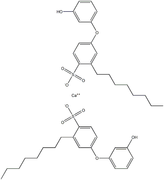 Bis(3'-hydroxy-3-octyl[oxybisbenzene]-4-sulfonic acid)calcium salt Structure