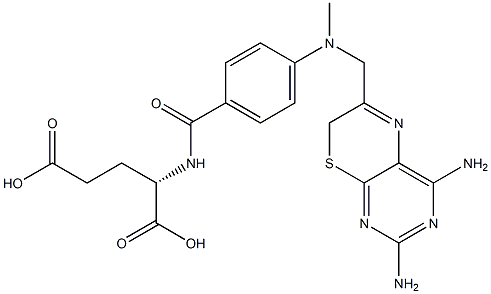 N-[4-[[(2,4-Diamino-7H-pyrimido[4,5-b][1,4]thiazin-6-yl)methyl]methylamino]benzoyl]-L-glutamic acid 구조식 이미지