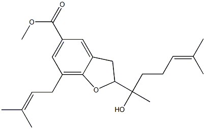 2-(1-Hydroxy-1,5-dimethyl-4-hexenyl)-7-(3-methyl-2-butenyl)-2,3-dihydrobenzofuran-5-carboxylic acid methyl ester Structure