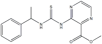 3-[3-(1-Phenylethyl)thioureido]pyrazine-2-carboxylic acid methyl ester 구조식 이미지