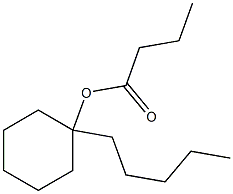 Butanoic acid 1-pentylcyclohexyl ester Structure