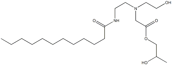 [N-(2-Dodecanoylaminoethyl)-N-(2-hydroxyethyl)amino]acetic acid 2-hydroxypropyl ester 구조식 이미지