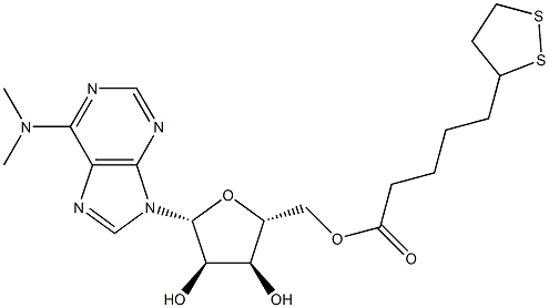 N,N-Dimethyl-5'-O-[5-(1,2-dithiolan-3-yl)valeryl]adenosine Structure