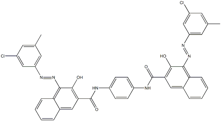 N,N'-(1,4-Phenylene)bis[4-[(3-chloro-5-methylphenyl)azo]-3-hydroxy-2-naphthalenecarboxamide] 구조식 이미지