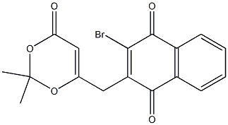 6-[[(3-Bromo-1,4-dihydro-1,4-dioxonaphthalen)-2-yl]methyl]-2,2-dimethyl-4H-1,3-dioxin-4-one Structure