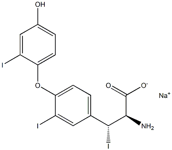 (2R,3R)-2-Amino-3-[4-(4-hydroxy-2-iodophenoxy)-3-iodophenyl]-3-iodopropanoic acid sodium salt 구조식 이미지