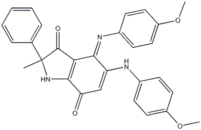 5-(4-Methoxyphenylamino)-4-(4-methoxyphenylimino)-2-methyl-2-phenyl-1H-indole-3,7(2H,4H)-dione 구조식 이미지