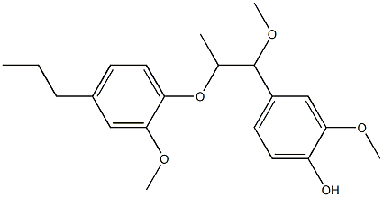 1-Methoxy-2-methyl-1-(4-hydroxy-3-methoxyphenyl)-2-(4-propyl-2-methoxyphenoxy)ethane 구조식 이미지