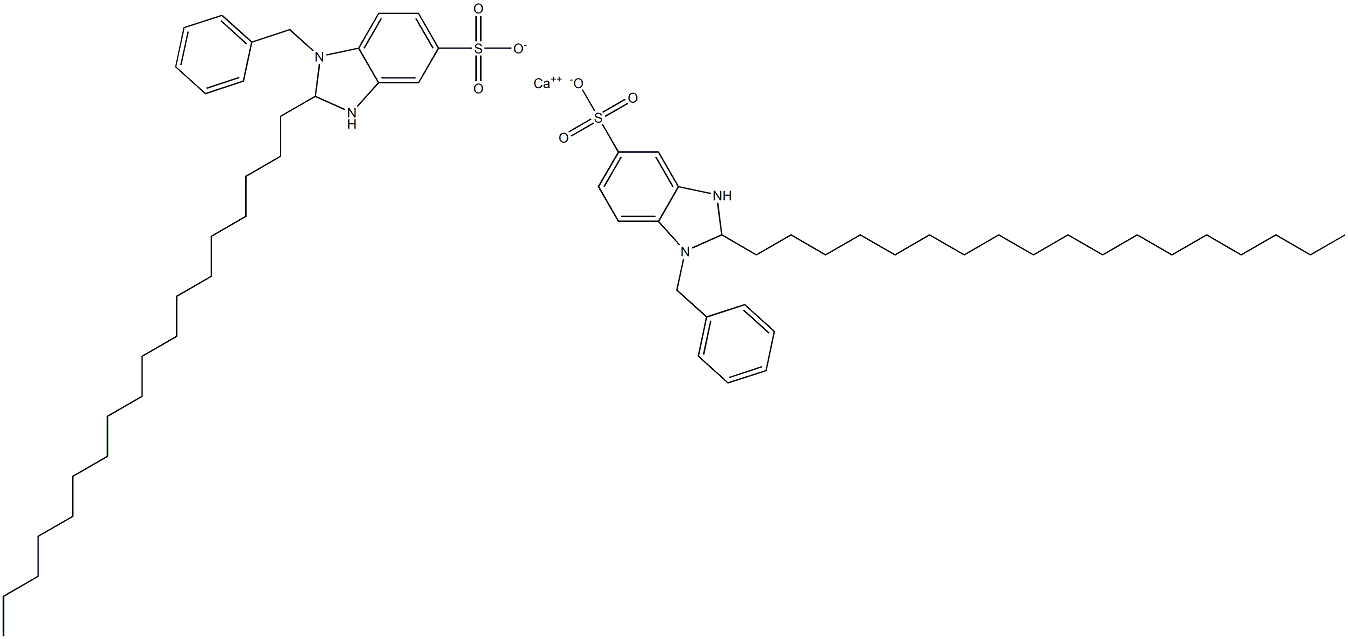 Bis(1-benzyl-2,3-dihydro-2-octadecyl-1H-benzimidazole-5-sulfonic acid)calcium salt 구조식 이미지