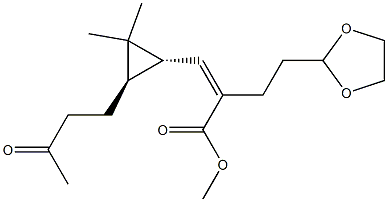 (2Z)-3-[(1R,3R)-2,2-Dimethyl-3-(3-oxobutyl)cyclopropyl]-2-[2-(1,3-dioxolan-2-yl)ethyl]acrylic acid methyl ester Structure