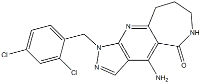 4-Amino-1-(2,4-dichlorobenzyl)-6,7,8,9-tetrahydro-1,2,6,10-tetraazacyclohept[f]inden-5(1H)-one Structure