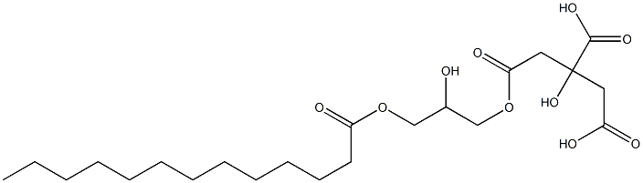 Citric acid dihydrogen 1-(2-hydroxy-3-tridecanoyloxypropyl) ester Structure