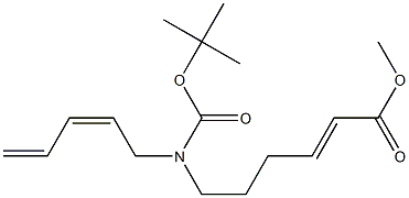 (E)-6-[(tert-Butyloxycarbonyl)[(Z)-2,4-pentadienyl]amino]-2-hexenoic acid methyl ester 구조식 이미지