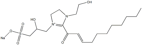 1-(2-Hydroxyethyl)-3-[2-hydroxy-3-(sodiooxysulfonyl)propyl]-2-(2-undecenoyl)-2-imidazoline-3-ium Structure