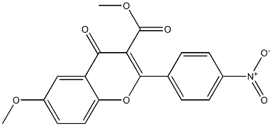 6-Methoxy-2-[4-nitrophenyl]-4-oxo-4H-1-benzopyran-3-carboxylic acid methyl ester 구조식 이미지