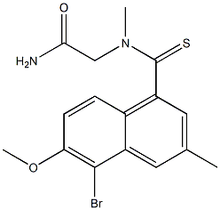 [N-[(5-Bromo-3-methyl-6-methoxy-1-naphthalenyl)thiocarbonyl]-N-methylamino]acetamide 구조식 이미지