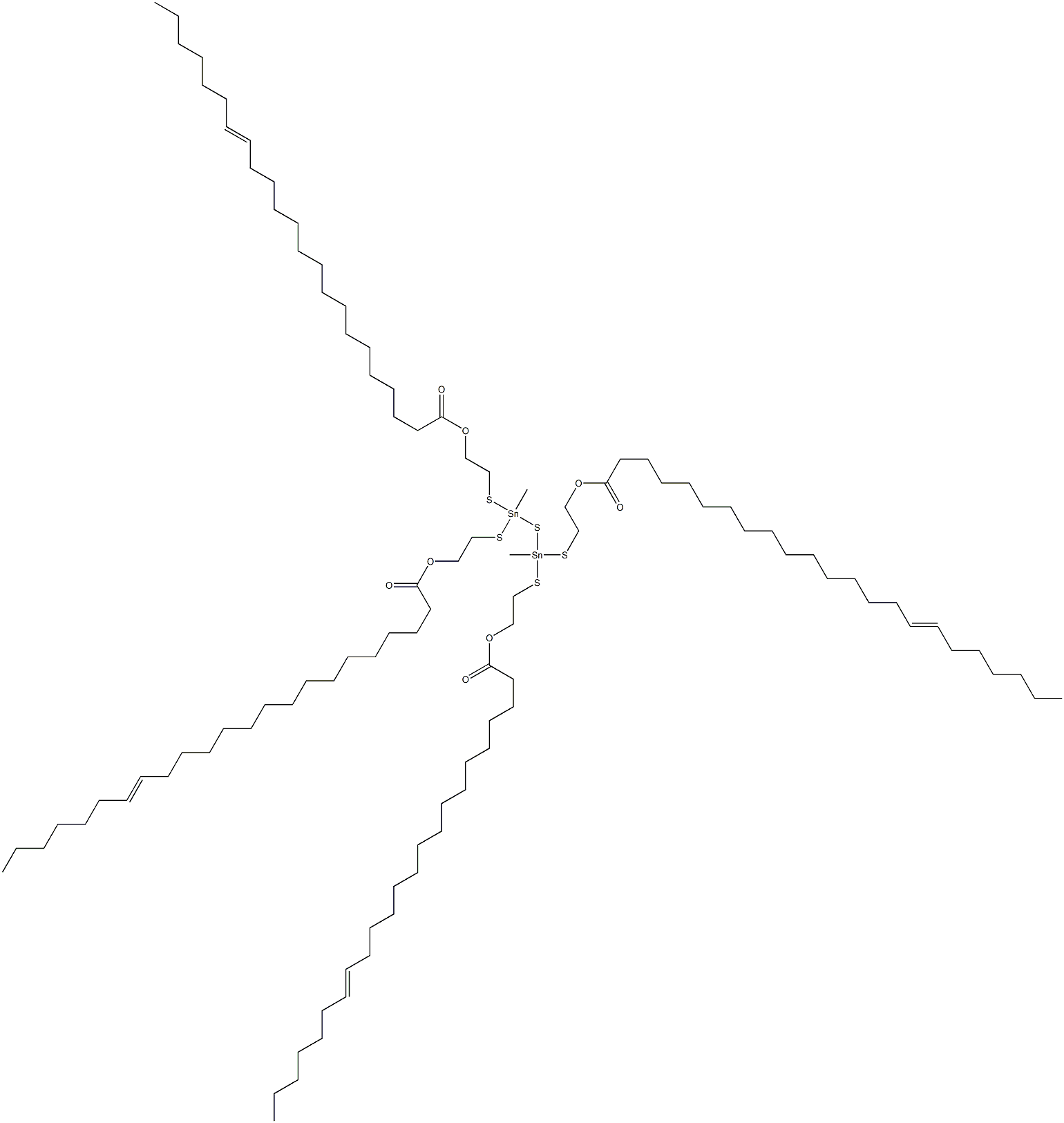 Bis[methylbis[[2-(15-docosenylcarbonyloxy)ethyl]thio]stannyl] sulfide Structure