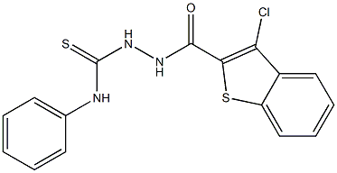 3-Chloro-N'-[phenylthiocarbamoyl]benzo[b]thiophene-2-carbohydrazide 구조식 이미지