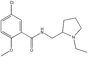 N-[(1-Ethyl-2-pyrrolidinyl)methyl]-2-methoxy-5-chlorobenzamide 구조식 이미지