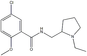 N-[(1-Ethyl-2-pyrrolidinyl)methyl]-2-methoxy-5-chlorobenzamide Structure