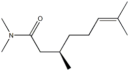 [R,(-)]-N,N,3,7-Tetramethyl-6-octenamide Structure