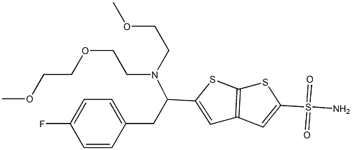 5-[2-(4-Fluorophenyl)-1-[N-(2-methoxyethyl)-N-[2-(2-methoxyethoxy)ethyl]amino]ethyl]thieno[2,3-b]thiophene-2-sulfonamide Structure