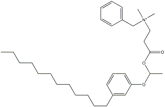 N,N-Dimethyl-N-benzyl-N-[2-[[1-(3-dodecylphenyloxy)ethyl]oxycarbonyl]ethyl]aminium 구조식 이미지