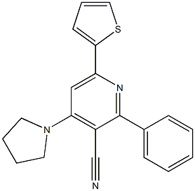 2-Phenyl-4-(pyrrolidin-1-yl)-6-(2-thienyl)pyridine-3-carbonitrile 구조식 이미지