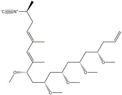 [(1S,3E,5E,7S,9S,11S,13S,15S)-1,4,6-Trimethyl-7,9,11,13,15-pentamethoxy-3,5,17-octadecatrienyl] isocyanide 구조식 이미지