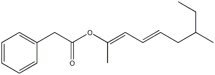 Phenylacetic acid 1,6-dimethyl-1,3-octadienyl ester Structure