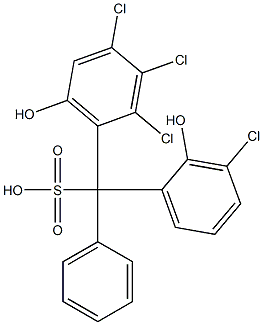 (3-Chloro-2-hydroxyphenyl)(2,3,4-trichloro-6-hydroxyphenyl)phenylmethanesulfonic acid 구조식 이미지