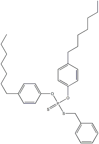 Dithiophosphoric acid O,O-bis(4-heptylphenyl)S-benzyl ester Structure