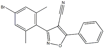 5-(Phenyl)-3-(4-bromo-2,6-dimethylphenyl)-isoxazole-4-carbonitrile 구조식 이미지