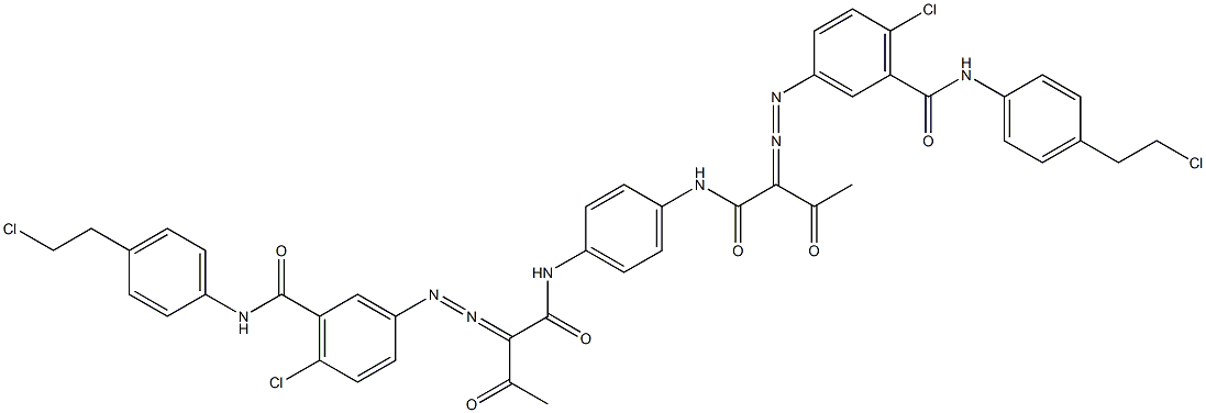 3,3'-[1,4-Phenylenebis[iminocarbonyl(acetylmethylene)azo]]bis[N-[4-(2-chloroethyl)phenyl]-6-chlorobenzamide] Structure