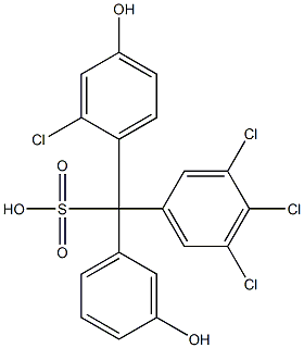 (2-Chloro-4-hydroxyphenyl)(3,4,5-trichlorophenyl)(3-hydroxyphenyl)methanesulfonic acid Structure