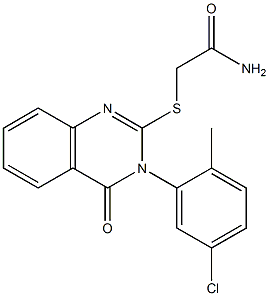 2-(2-Amino-2-oxoethylthio)-3-(5-chloro-2-methylphenyl)-quinazolin-4(3H)-one 구조식 이미지