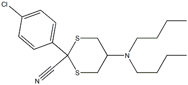 2-(4-Chlorophenyl)-5-(dibutylamino)-1,3-dithiane-2-carbonitrile 구조식 이미지