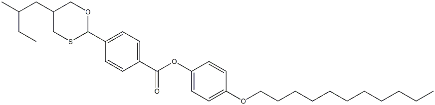 (+)-4-[5-(2-Methylbutyl)-1,3-oxathian-2-yl]benzoic acid 4-undecyloxyphenyl ester Structure