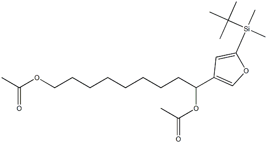 Acetic acid 1-[5-(tert-butyldimethylsilyl)-3-furyl]-9-acetoxynonyl ester Structure