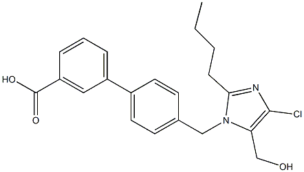 4'-(5-Hydroxymethyl-4-chloro-2-butyl-1H-imidazol-1-ylmethyl)-1,1'-biphenyl-3-carboxylic acid Structure