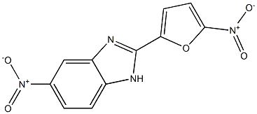 5-Nitro-2-[5-nitrofuran-2-yl]-1H-benzimidazole 구조식 이미지