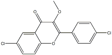 2-(4-Chlorophenyl)-6-chloro-3-methoxy-4H-1-benzopyran-4-one 구조식 이미지