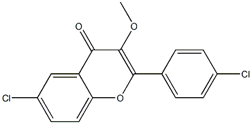 2-(4-Chlorophenyl)-6-chloro-3-methoxy-4H-1-benzopyran-4-one Structure