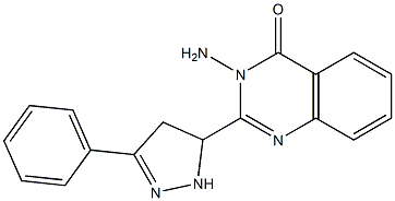 3-Amino-2-[(3-phenyl-4,5-dihydro-1H-pyrazol)-5-yl]quinazolin-4(3H)-one Structure