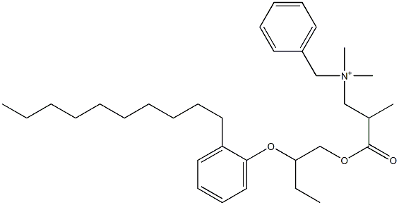 N,N-Dimethyl-N-benzyl-N-[2-[[2-(2-decylphenyloxy)butyl]oxycarbonyl]propyl]aminium 구조식 이미지