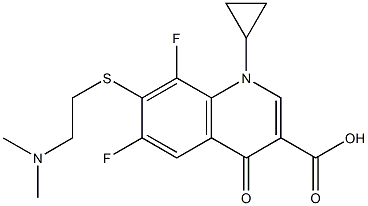 7-[2-(Dimethylamino)ethyl]thio-1-cyclopropyl-6,8-difluoro-1,4-dihydro-4-oxoquinoline-3-carboxylic acid 구조식 이미지