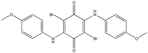 2,5-Bis(4-methoxyanilino)-3,6-dibromo-p-benzoquinone 구조식 이미지