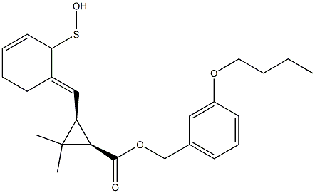 (1R,3S)-2,2-Dimethyl-3-[[(3E)-2,3,4,5-tetrahydro-2-oxothiophen]-3-ylidenemethyl]cyclopropane-1-carboxylic acid-3-butoxybenzyl ester Structure