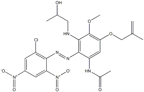 N-[2-(6-Chloro-2,4-dinitrophenylazo)-3-(2-hydroxypropylamino)-4-methoxy-5-(2-methyl-2-propenyloxy)phenyl]acetamide 구조식 이미지